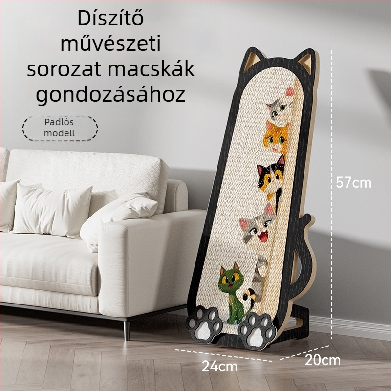 Juta anyagú falra szerelt macska karmoló tábla, rajzfilm stílus, kanapé védelem, a márka Chong Duoduo