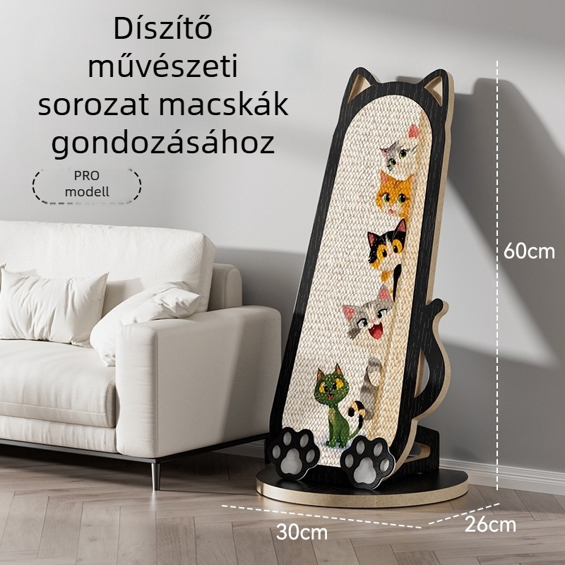 Juta anyagú falra szerelt macska karmoló tábla, rajzfilm stílus, kanapé védelem, a márka Chong Duoduo
