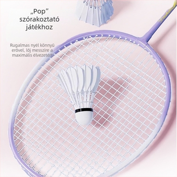Badminton ütő készlet, tartós és rendkívül rugalmas, ultrakönnyű all-in-one kivitel, megfelelő diákoknak, felnőtteknek és pároknak — váz: vasötvözet; húrok: nylon; ütő keménysége: közepes