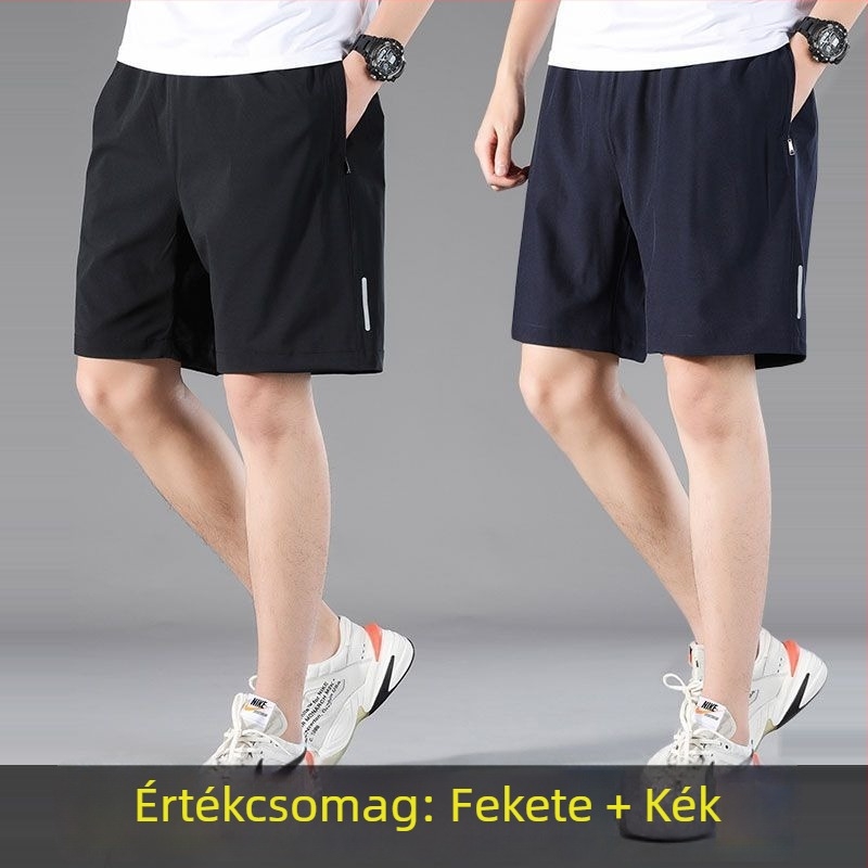 Férfi nyári rövidnadrág vékony Ice Silk anyagból, sportos gyorsan száradó, kényelmes strandfelszerelés, középső combig érő hosszúság