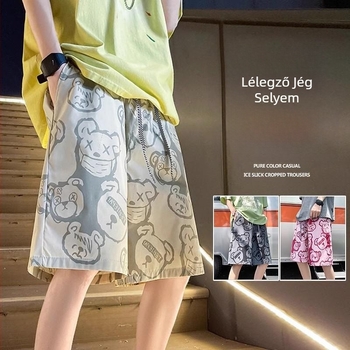 Nyári férfi strandnadrág, lazább szabás, mindennapi viselet, sokoldalú, nagy méret