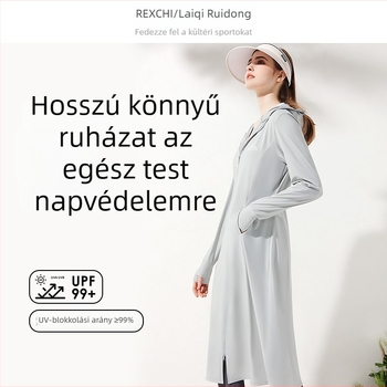 Kültéri széldzseki kapucnival, Ice Silk anyag, UV védelem 99%, lélegző és gyorsan száradó