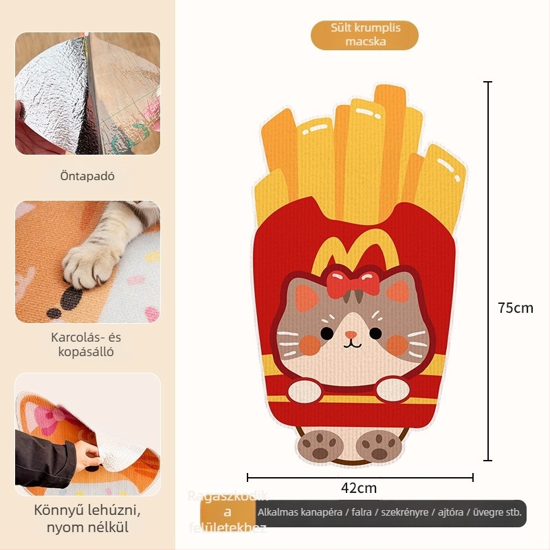 Beifu macska karmoló falmatrica, filc anyagú, rajzfilmszerű stílus, termékkód 2211, dobozban 100 darab