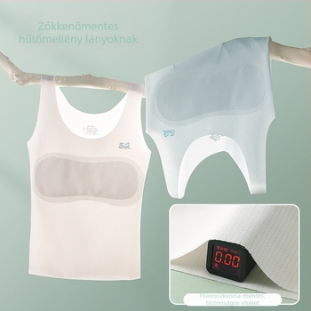 Lányoknak szóló hosszú, varrat nélküli, drót nélküli topp, szellős, nylon