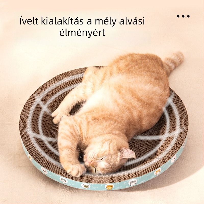 Da da bear Macska kaparódeszka fészekkel, kopás- és karmolásálló, hullámkartonból, egész évben használható