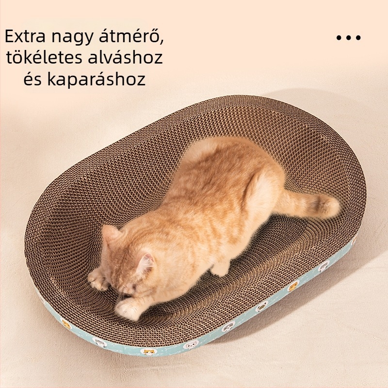 Da da bear Macska kaparódeszka fészekkel, kopás- és karmolásálló, hullámkartonból, egész évben használható