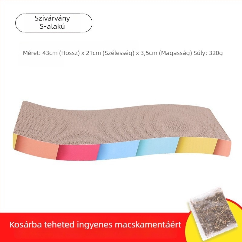 Da da bear Macska kaparódeszka fészekkel, kopás- és karmolásálló, hullámkartonból, egész évben használható