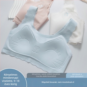 Tinédzser lánya edzőmelltartója formázott kosarakkal, lélegző nylon anyag és poliészter bélés