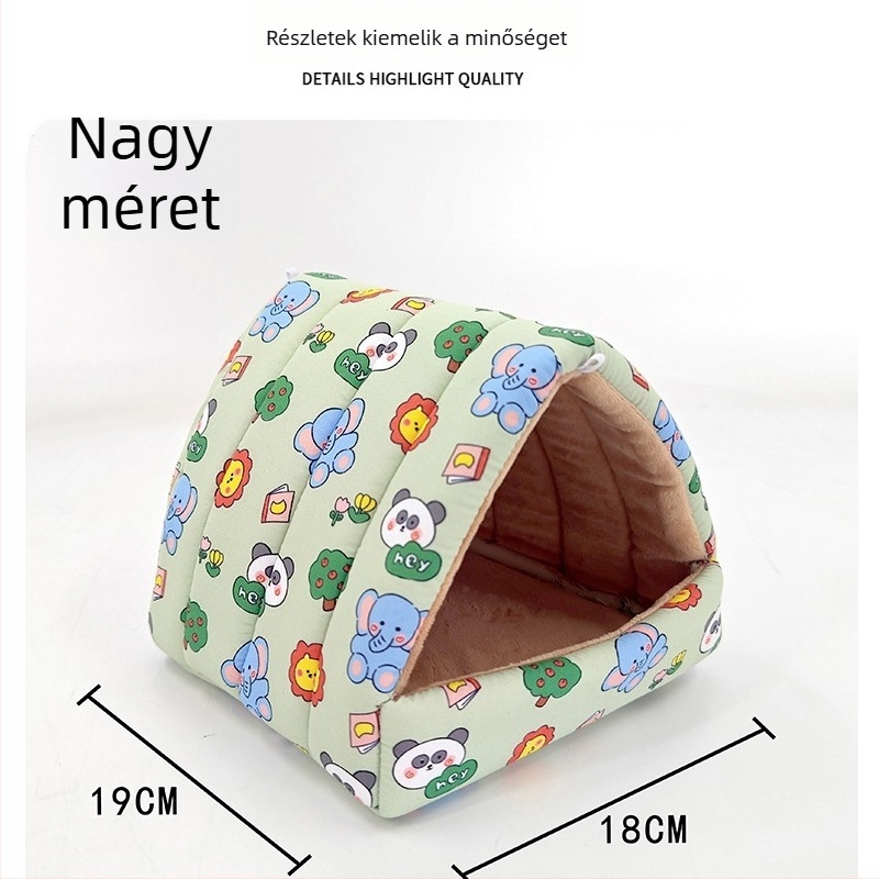 Hamster pamut fészek – téli meleg alvóhely, vastagított függő fekhely kisállatoknak