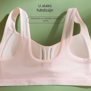 Tinédzser sportmelltartó-vest (12–15) – nejlon anyag, pamut bélés 90–95%, teljes kosár Ultra‑vékony formázó kosár, rögzített dupla vállpántok, légáteresztő