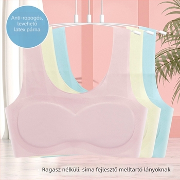 Növekedés-típusú sportmellény lányoknak, merevítő nélküli, latex kosarakkal, légáteresztő nylonból, fix vállpántokkal, 9–13 éveseknek