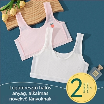 Gyerekeknek készült nejlon mellény pamut béléssel, kétszintes, vállpántokkal, 9–13 éveseknek.