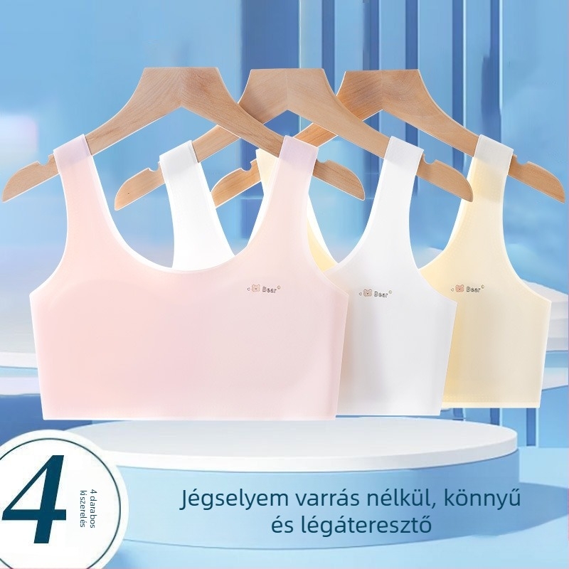 Lányoknak szóló sportmelltartó, top-stílusú, teljes kosár, nylon, 10–16 éveseknek.