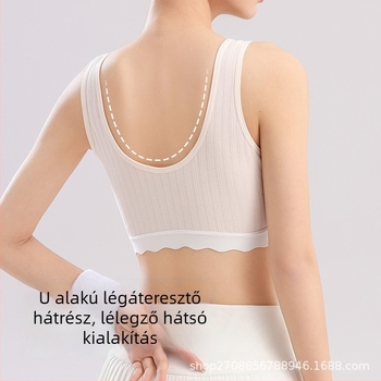 Pamut sportmelltartó fiatal lányoknak, mellény-stílus, 3/4 kosár, merevítő nélkül, légáteresztő