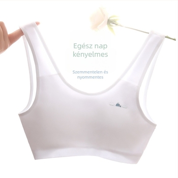 Lányoknak tervezett mellényes melltartó, teljes kosárral és ultra vékony formázott kosarakkal, modal anyagból, belső pamut bélés, rögzített dupla vállpántok, mintás, lélegző és kényelmes