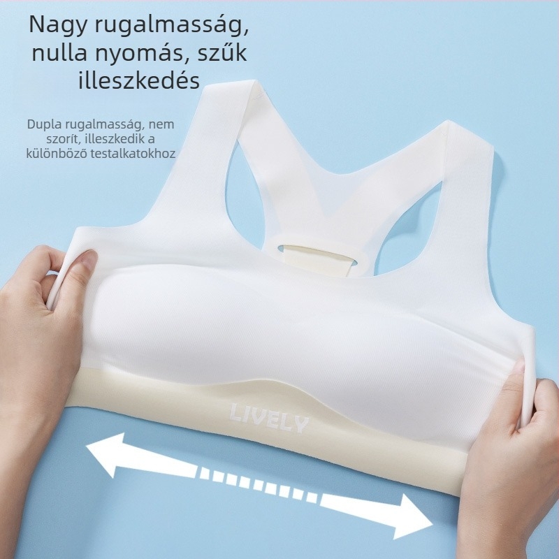 Antibakteriális nylon melltartó-vest a fejlődő tinédzsereknek, teljes kosár, formázott habbetéttel, acélrúd nélkül, fix pántok, lélegző és kényelmes