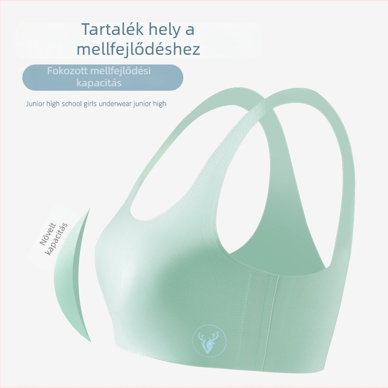 Fiatal lányok növekedési időszakára tervezett sportos felső, lélegző latex fehérneművel, acélgyűrű nélküli, varrás nélküli