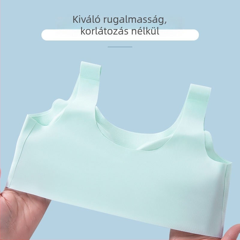 Fiatal lányok növekedési időszakára tervezett sportos felső, lélegző latex fehérneművel, acélgyűrű nélküli, varrás nélküli