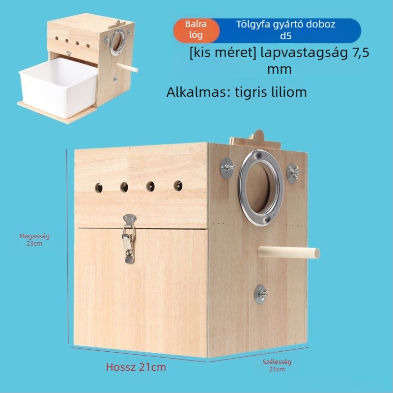 függőleges papagájtenyésztő doboz fészekkel, műanyag, Shengbangrong márka, modell AL, határokon átívelő közvetlen ellátás