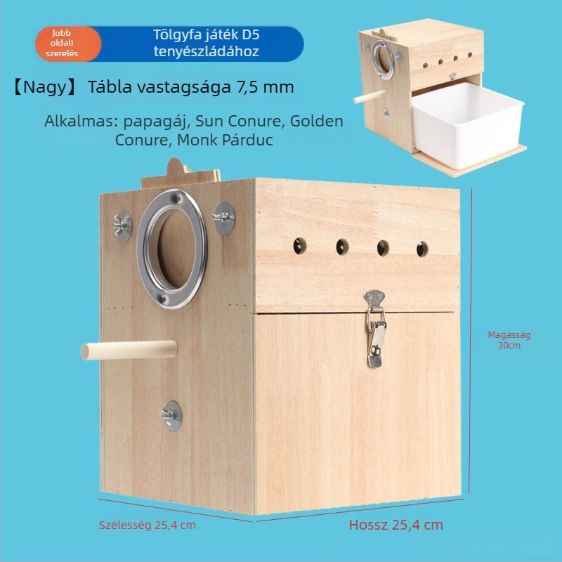 függőleges papagájtenyésztő doboz fészekkel, műanyag, Shengbangrong márka, modell AL, határokon átívelő közvetlen ellátás