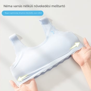 Lányok edző melltartója, második szakasz (12–15 évesek), nejlon, tank-top stílus, teljes kosár vékony formázott kosárkák és habos belső
