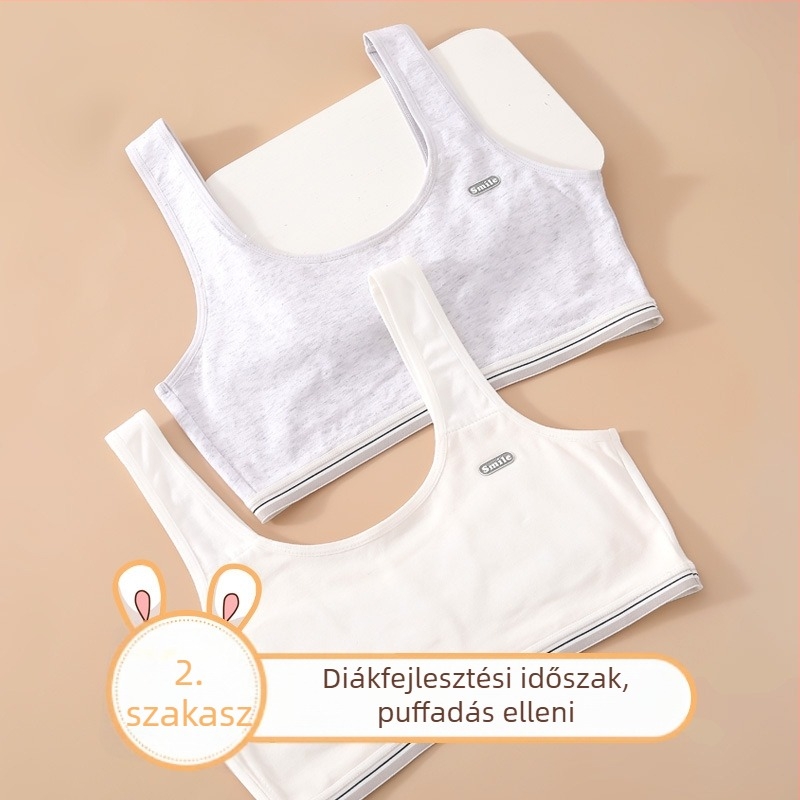 Baoyoule Lányok fejlődő melltartója – pamut top, teljes kosár, vékony formázott kosár, merevítő nélküli, fix két vállpánt