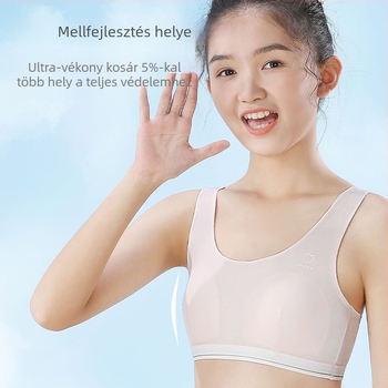 Stage 2 serdülő lányoknak, melltartó-vest, ultra vékony formázott kosár, fő anyag nylon, belső viscose 80-90%, fix dupla vállpánt, fém nélkül, lélegző és kényelmes