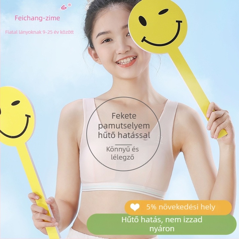 Stage 2 serdülő lányoknak, melltartó-vest, ultra vékony formázott kosár, fő anyag nylon, belső viscose 80-90%, fix dupla vállpánt, fém nélkül, lélegző és kényelmes