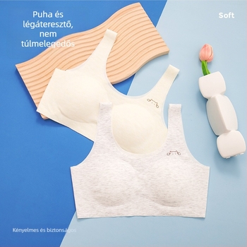 Mellény-stílusú tini melltartó, légáteresztő Modal anyag, fő anyag Nylon, bélés Viszkóz, teljes kosár, vékony formázott pohárral szivacsból