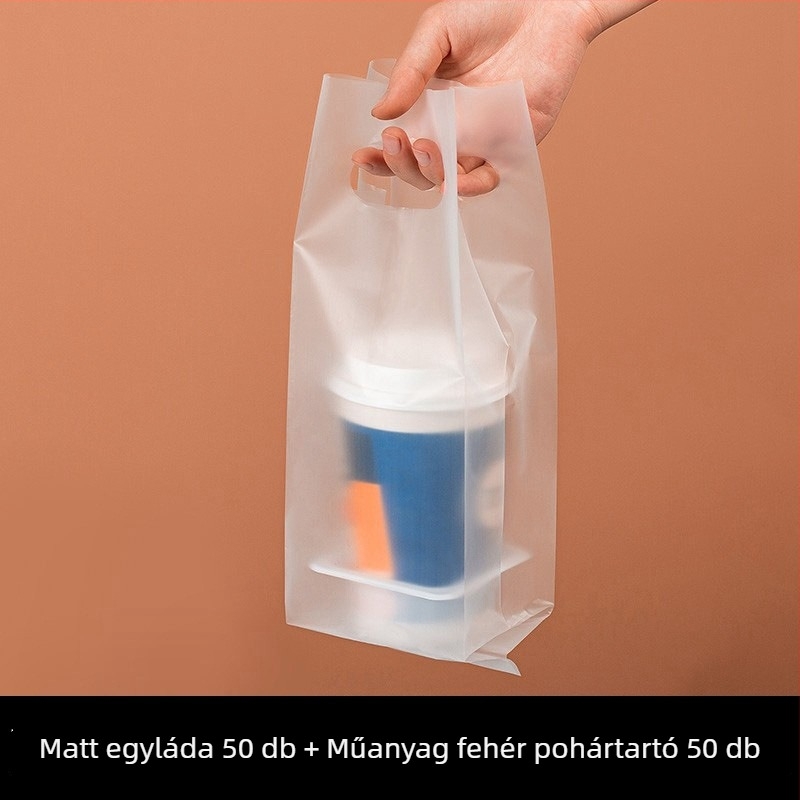 Italtartó tasak poharakhoz, dupla rétegű kivitel, 1–4 pohárhoz, tálca opciók: papír vagy fehér