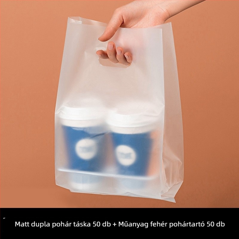 Italtartó tasak poharakhoz, dupla rétegű kivitel, 1–4 pohárhoz, tálca opciók: papír vagy fehér