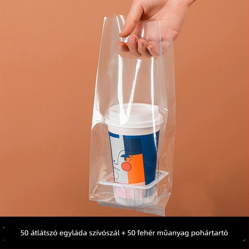 Italtartó tasak poharakhoz, dupla rétegű kivitel, 1–4 pohárhoz, tálca opciók: papír vagy fehér