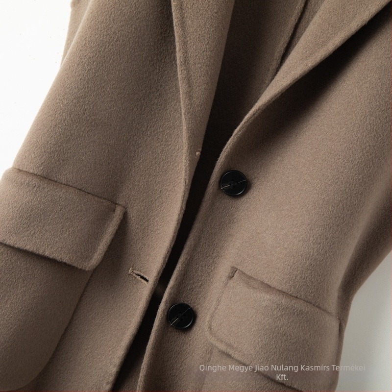 Női megfordítható gyapjú mellény középhosszú, zakó-nyakkal, 95% gyapjú