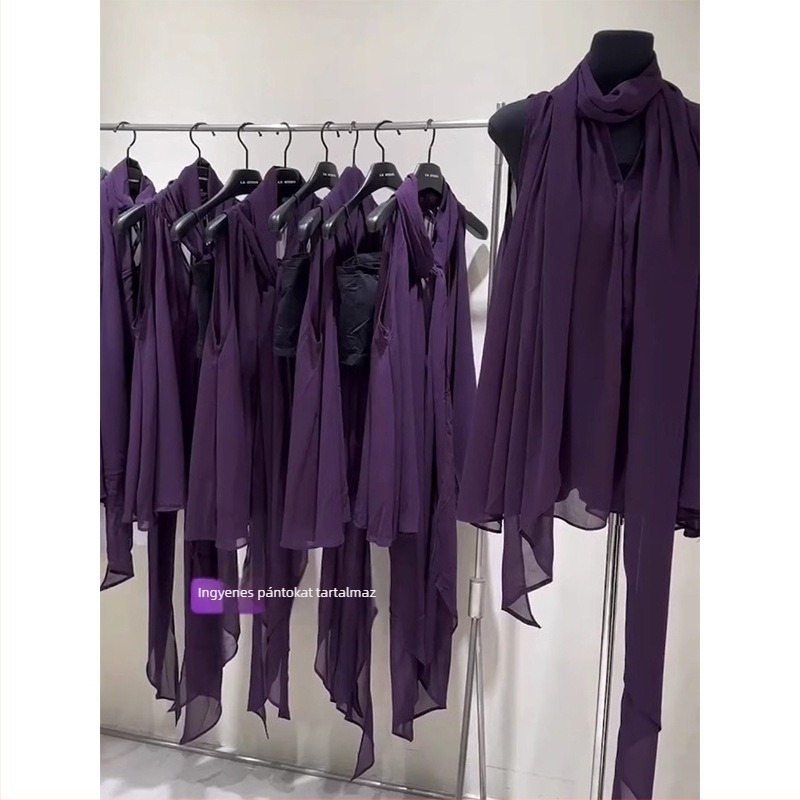 Ing halter nyakú, Feifei sleeves; akril szál, poliészter 95%+ tartalom.
