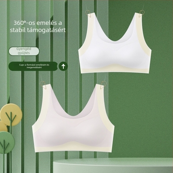 Vest-stílusú sportmelltartó lányoknak, teljes kosár, vékony formázott kosár, nylon anyag, pamut formázott kosár, rögzített dupla vállpántok, lélegző és izzadságfelszívó