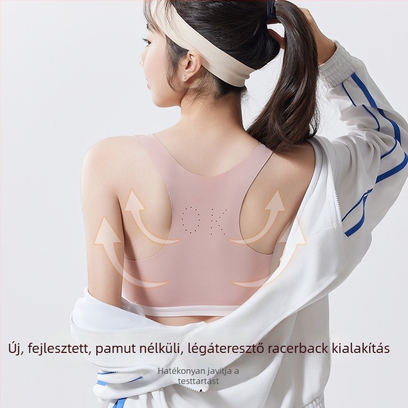 Pamut sportmelltartó tinédzsereknek, 3/4 kosár, közepesen formázott kosár, pántrész nélküli, rögzített dupla pántok