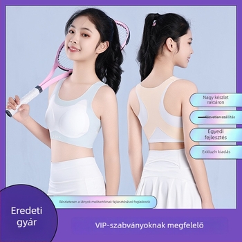 Lányoknak sportmelltartó antibakteriális, teljes kosár, habos belsővel, nylon anyagú, acélmerevítő nélkül, rögzített dupla vállpántok