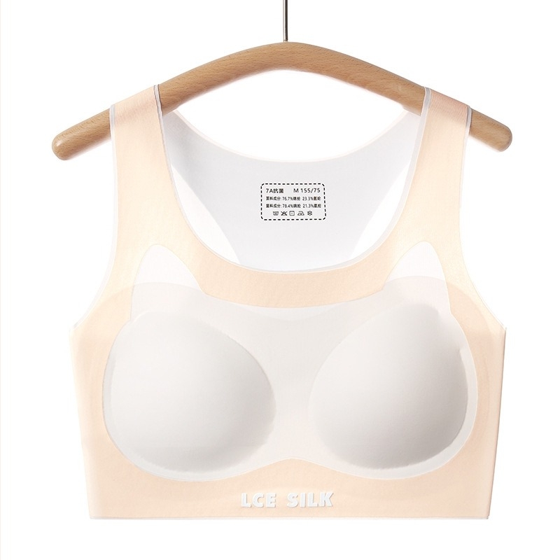Lányoknak sportmelltartó antibakteriális, teljes kosár, habos belsővel, nylon anyagú, acélmerevítő nélkül, rögzített dupla vállpántok