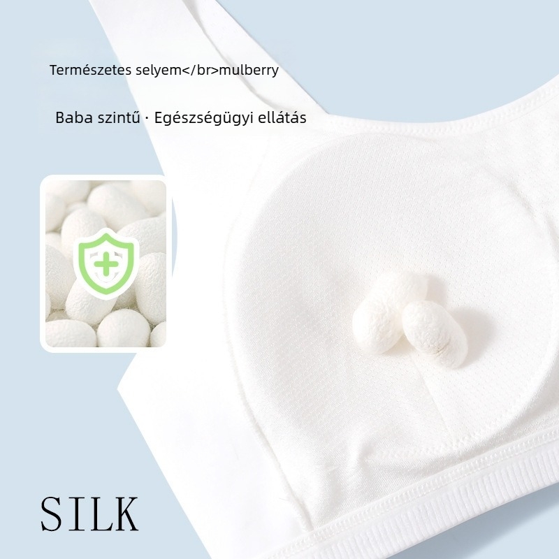 Nylonból készült sportmelltartó-vest tiniknek (12–15 év), teljes kosár, vékony öntött kosár, bélés 80–90% spandex, lélegző, rögzített dupla vállpántok