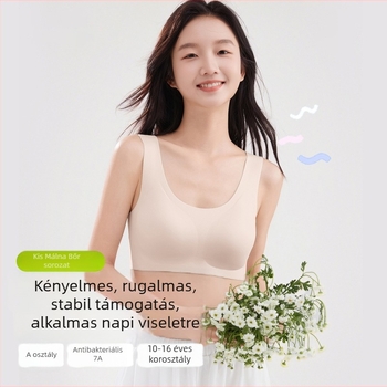 Nylon anyagú sportmelltartó, mellény-stílusú tiniknek (12–15 évesek), teljes kosár, vékony formázott kosár habszivacsbéléssel, légáteresztő, izzadságelnyelő