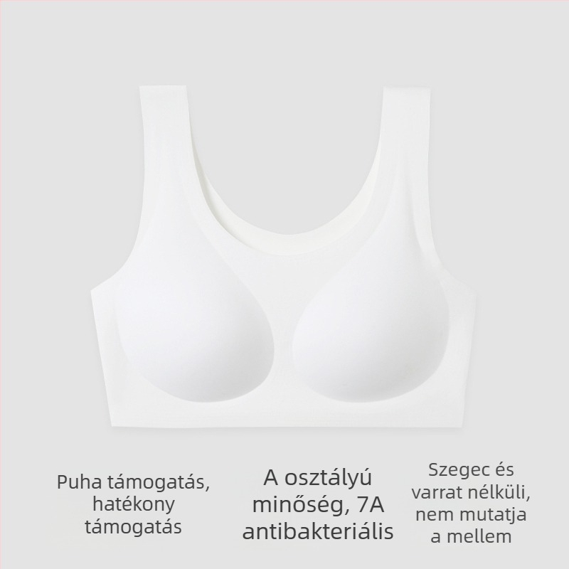 Nylon anyagú sportmelltartó, mellény-stílusú tiniknek (12–15 évesek), teljes kosár, vékony formázott kosár habszivacsbéléssel, légáteresztő, izzadságelnyelő