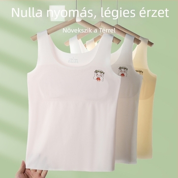 Lányoknak készült nejlonból készült mellény-stílusú alsónemű, vékony formázott kosarakkal, lélegző bélés