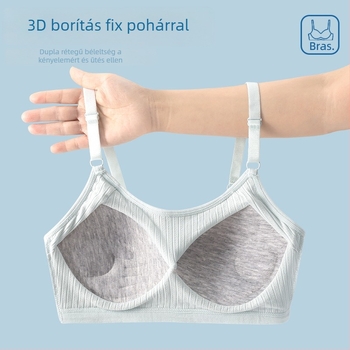 Pamut edzőmelltartó háromszögkosarakkal, vékony formázott kosarakkal, állítható pántok, varrat nélküli és légáteresztő