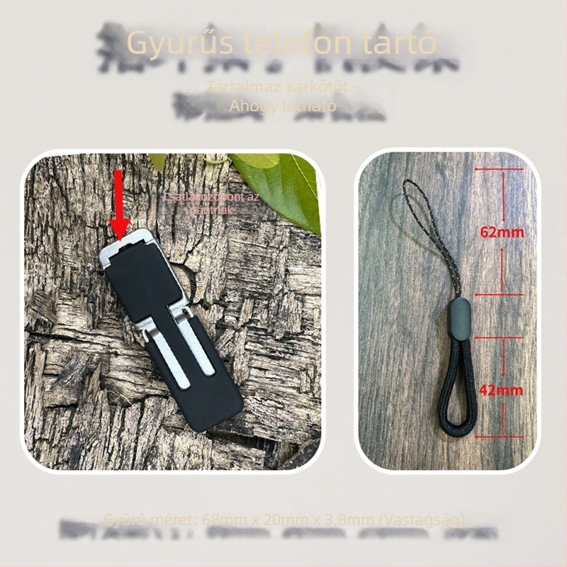 telefonhoz gyűrűs tartó, műanyag, univerzális kialakítás, hátlap ragasztóval