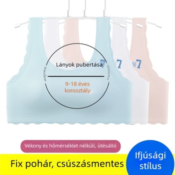 Rögzített kosárú tinilány melltartó, nejlonból, vest-stílus, teljes kosár, formázott kosár, lélegző kényelem