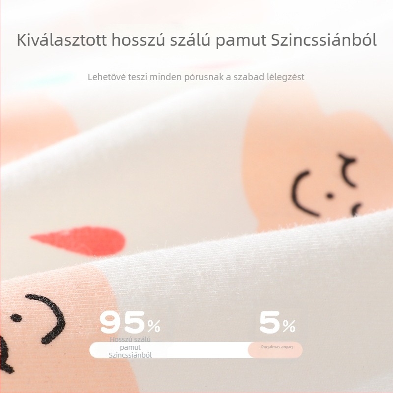 Lányoknak szóló alsónemű — Santex — Xinjiang hosszú szálú pamut (95% pamut + 5% elastán) — Antibakteriális, nedvszívó és lélegző — 3–8 éves korosztálynak