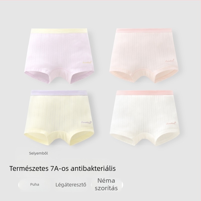 Lányok boxerbugyi, Lyocell-pamut-spandex keverék, antibakteriális 7A, 8 éves vagy idősebb gyermekeknek