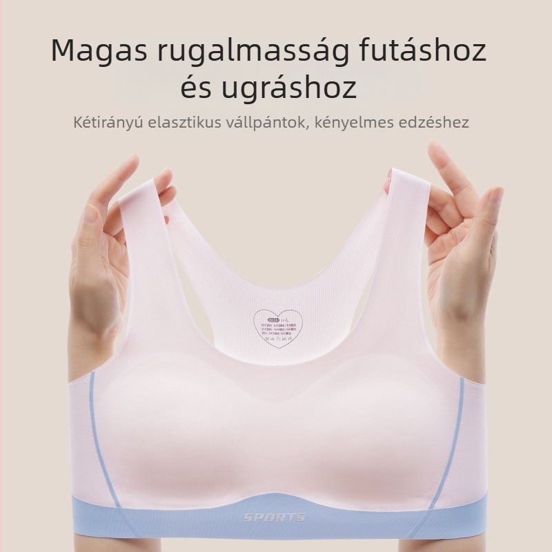 12–15 éves lányoknak készült seamless fix kosaras sportmelltartó, nylon anyagból, bélés nylon, légáteresztő, merevítő nélkül