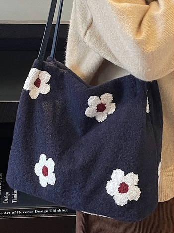 Női Bucket Bag városi egyszerű stílusban — vászonból, vízszintes négyzet alak, mágneses zár, poliészter bélés, belső zseb