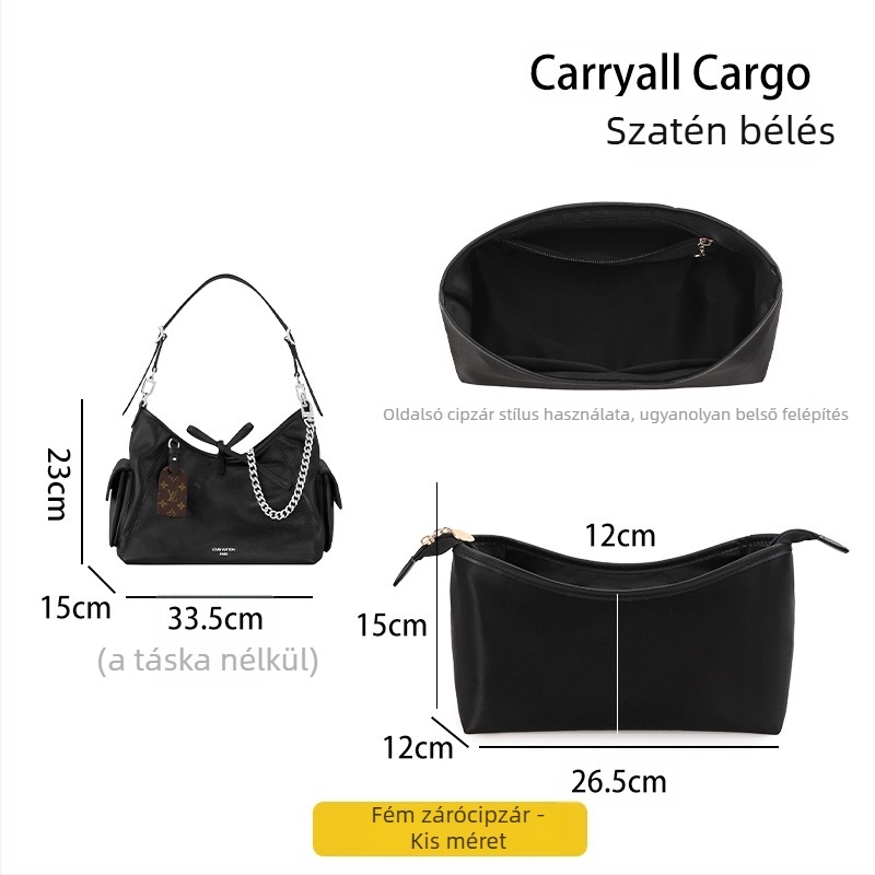 Ohsheliy Carryall Cargo belső bélés, modell Satin-dark Warrior liner 1; kapacitás 20 L alatt; anyag: poliészter; lélegző, vízálló, ultrakönnyű, kopásálló; bélés: poliészter-pamut.